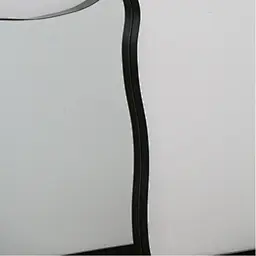 Streamlined Curved Floor Mirror – Black Frame Detail 2